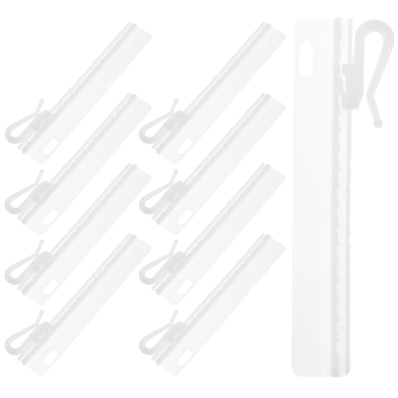 

Luxshiny 50pcs Plastic Curtain Hooks for Tension Rods No Drill Drapery Hangers Home Window Treatment Adjustable