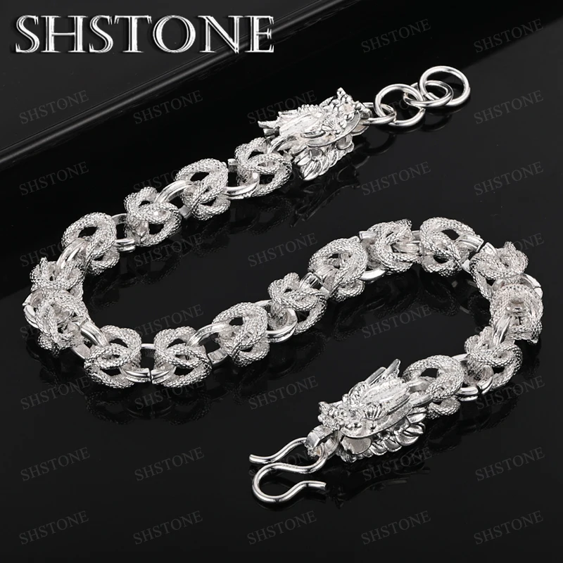 

Dragon Bone Chain 925 Sterling Silver Bracelet For Men Women Engagement Party Valentine's Day Gift Fashion Jewelry Accessories