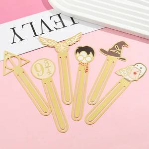 新しいスタイルハリーポットブックマークメタルブラスブックマークブックラバーズブックファンコレクション文房具の本のアクセサリー 12ベストセールスハリーポッターブックマーク-11