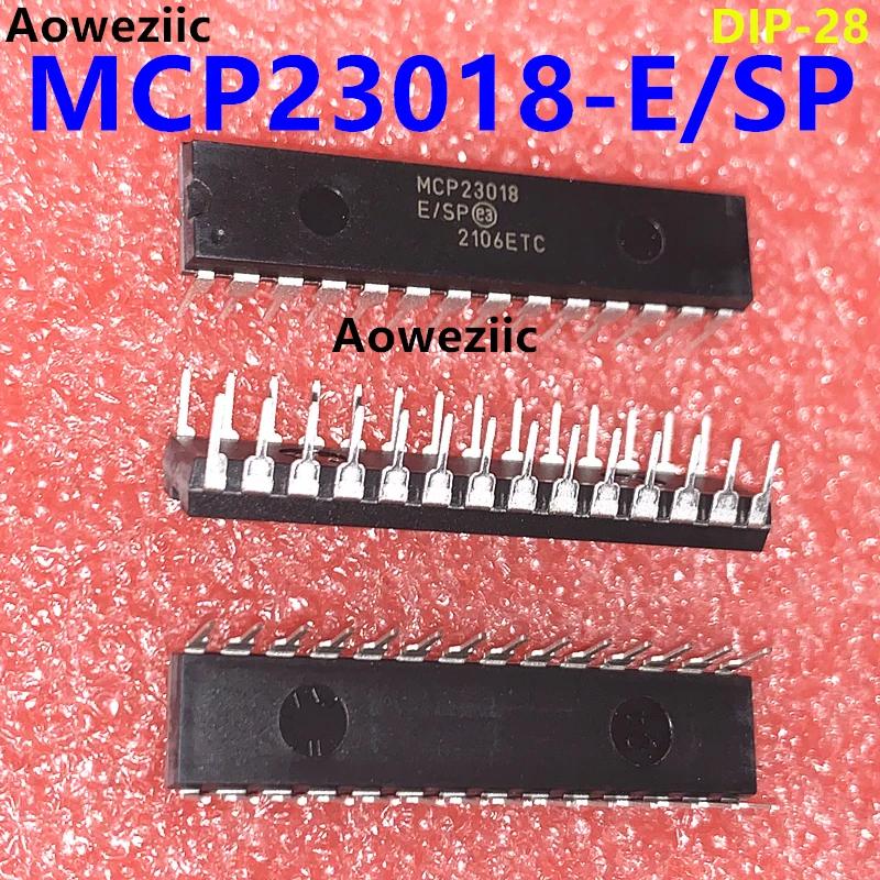 MCP23018-E/SP DIP-28 In line I/O expander chip I2C interface 16 channel microcontroller