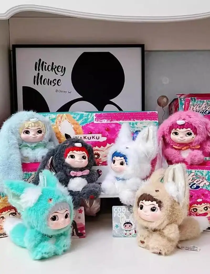 

Genuine Wakuku Vinyl Face Plush Pendant Blind Box Fox Rabbit Mischief Diary Series Animal Anime Peripheral Trendy Toy Gifts