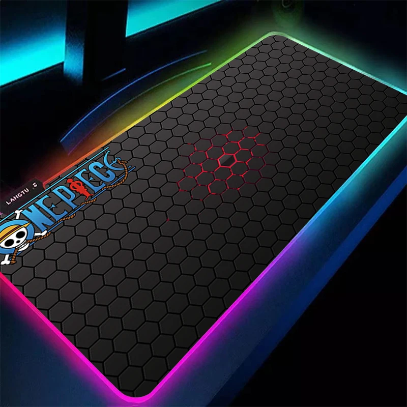 

LED Mouse Pad 90x40cm one piece XXL RGB Desk Mat Gamer Office Backlight Carpet Keyboard Table Gaming Accessories Anime Mousepad