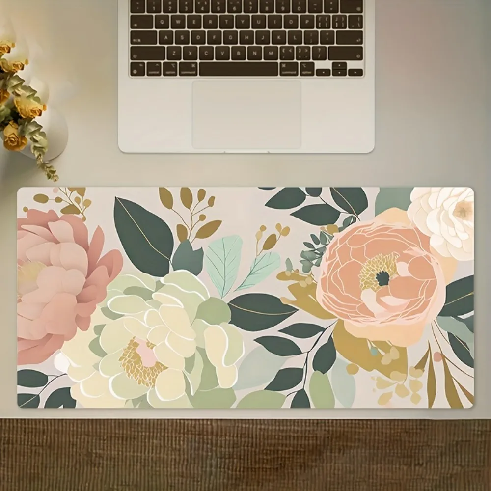 Anti-slip games and desk mats - Ultra-wide mouse pad, natural base, stitched edges, compatible with PCs and laptops