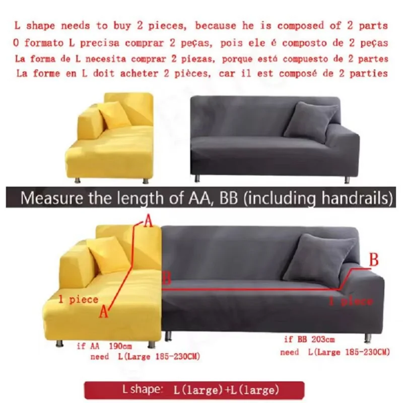 Elastic Plain Solid Sofa Cover Stretch Tight Wrap All-inclusive Sofa Cover for Living Room funda sofa Couch Cover ArmChair Cover