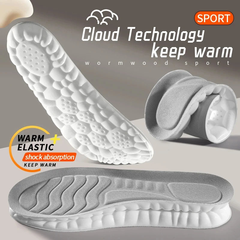 4D Cloud Technology Sportinlegzolen voor schoenen PU-zool Zacht ademend Schokabsorptiekussen Hardlopen Orthopedische zorginlegzolen