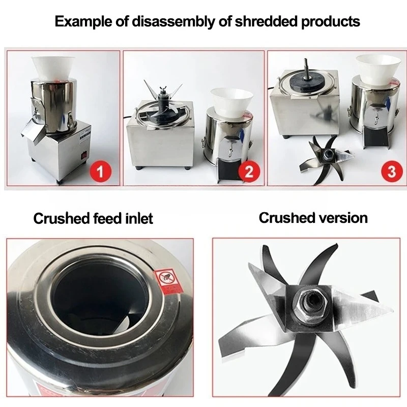 

40-60Kg Electric Meat Slicer 400W Automatic Multi-function Vegetable Chopper Commercial Household Food Shred Dice Cutter Machine