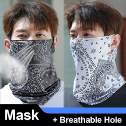 Men Punk Sunscreen Mask Summer Breathable Hole Half Face Mask Scarf UV Protection Sport Cycling Hiking Scarf Neck Gaiter Bandana