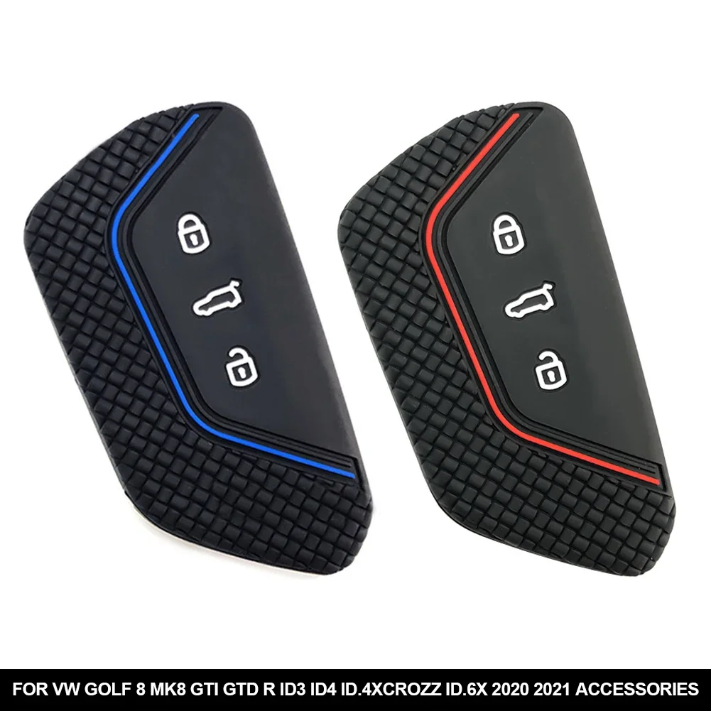 For VW Golf 8 Mk8 GTI GTD R ID3 ID4 2020 Decoration Silicone Car Key Case Fob Holder Cover Trim Car Accessories