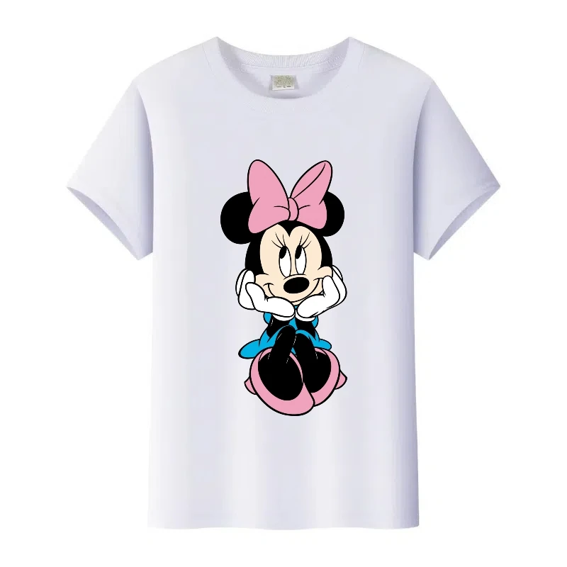 أزياء ديزني الكرتون ميكي ماوس ميني طباعة الصيف فتاة قمم امرأة التي شيرت الاطفال تي شيرت السيدات تيز الأسرة الرجال البلوزات هدية