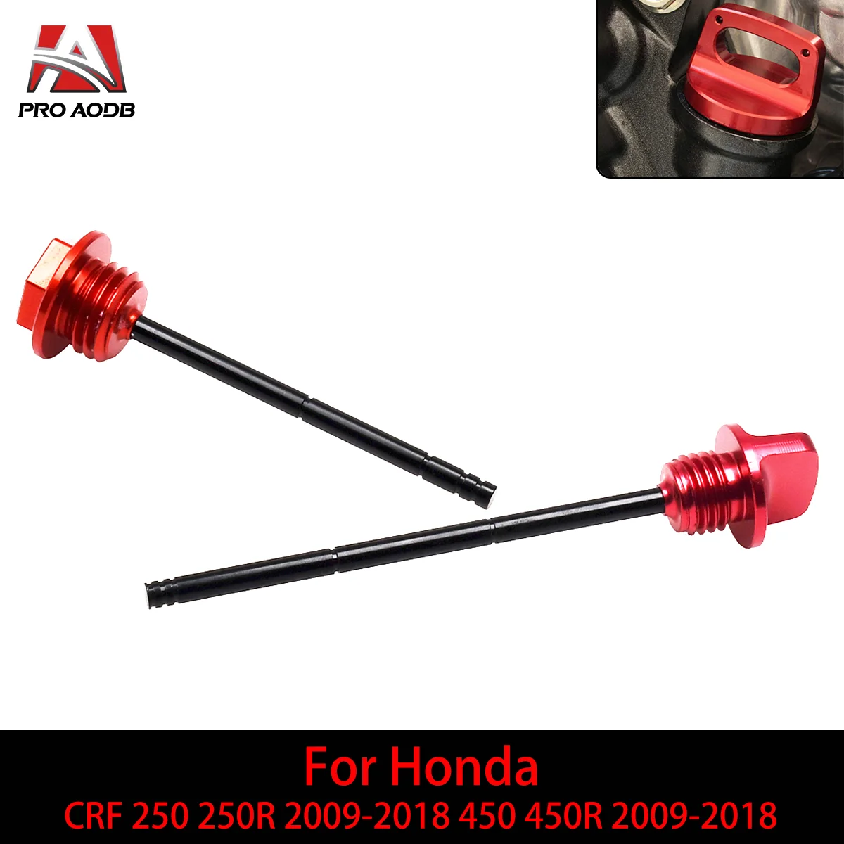 

Motorcycle CNC Red Aluminum Oil Dipstick Gauge Plugs For HONDA CRF 250R 2004-2009 250X 2004-2017 450R 2005-2017 Accessories Etc