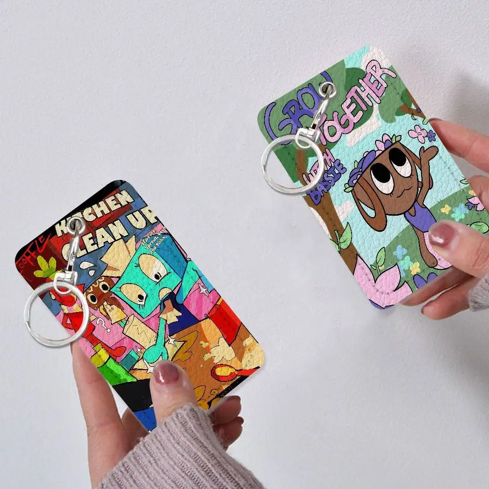 

Кожаный чехол для карт D-Dandys World с брелоком и кольцом для ключей для повседневного использования