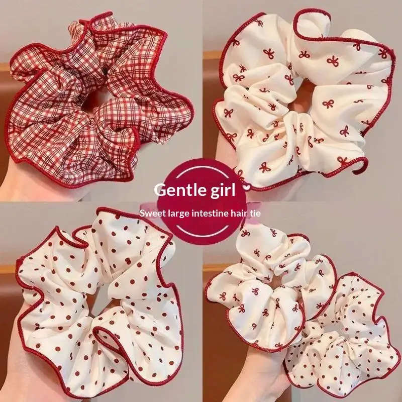 Cute Cute Polka Dot Plaid Hair Ties High Stretch Soft Hair Cords for Women Gym Yoga Running Exercise Hair Holder Accessories - Aliexpress Deal