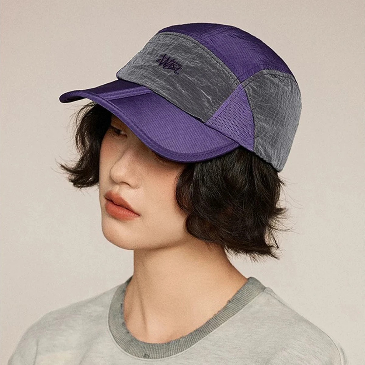 New Unisex Outdoor Letter Embroidery Baseball Hats Color Block Sunshade Quick Drying Breathable Peaked Caps Versatile Personal 3