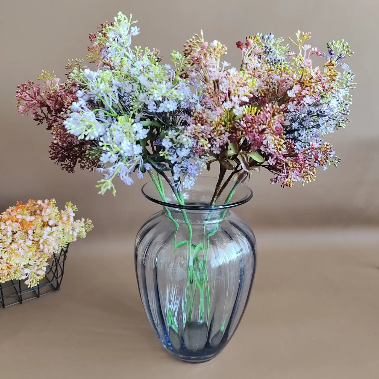 

6Pcs Faux Lilac Hydrangea Plastic Flowers for Living Room Dining Table Home Decoration Wedding Bridal Bouquet Floral Artificial