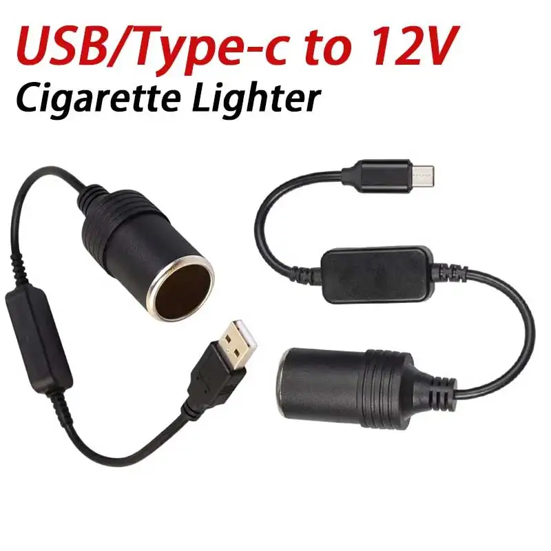 USB-прикуриватель, прикуриватель, гнездовой разъем 5 В-12 В для записи вождения, автомобильный внешний аккумулятор, мобильный источник питания для подключения