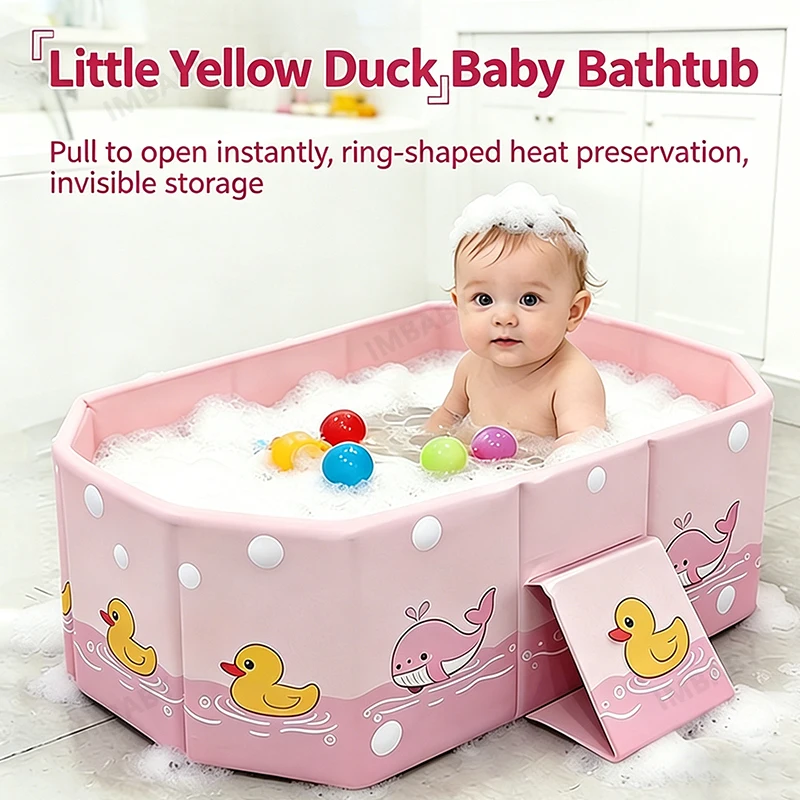 Baby Bath Keep Warm Basin Foldable Bath Basin Easy To Store Simple Bathtub Convenient To Carry for Indoor and Outdoor Travel Use