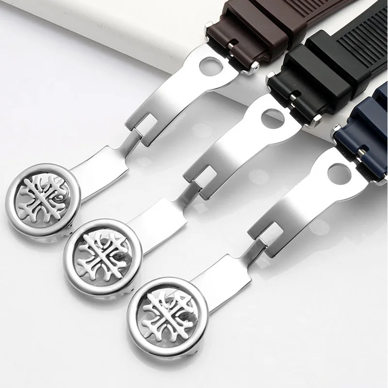 For Patek Philippe Nautilus 55711 5712 5726 5980 Liquid Silicone Strap Special Concave Interface Watch Band Accessories 25*13mm