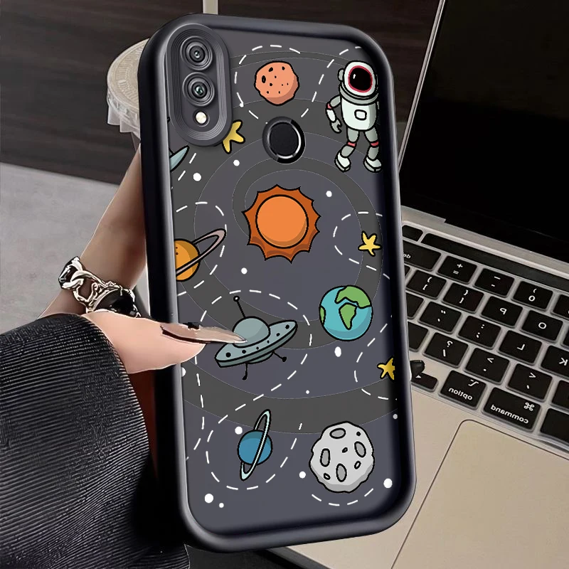 Coque Space Astronaut Painted Phone Case For Huawei Honor 8X 8 X Silicone Anti Drop Soft Cover Honor8X Funda