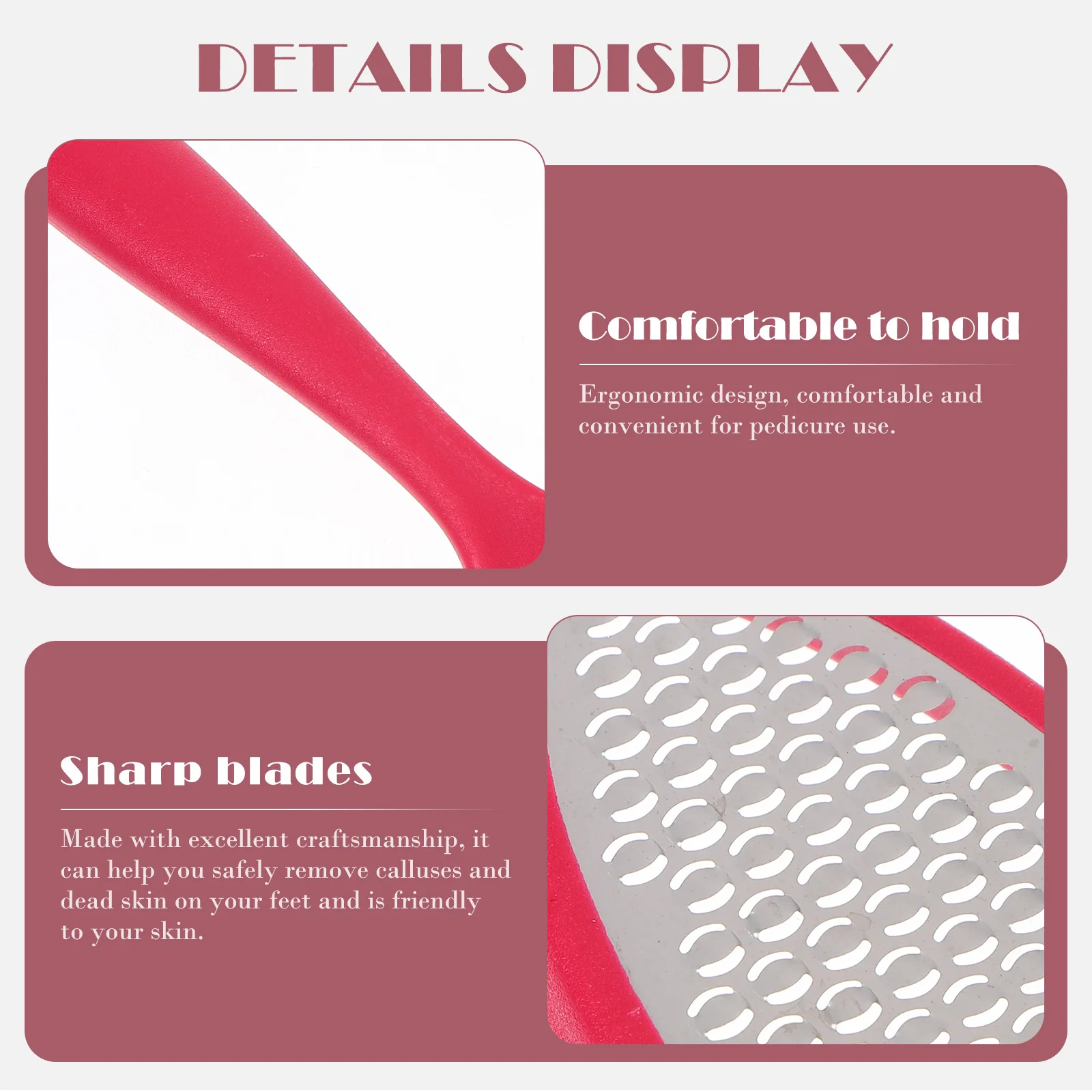 

2Pcs Pedicure Foot File Callus Remover Ergonomic Design Dead Skin Remover Metal Foot Rasp Home Travel Pedicure Rasp