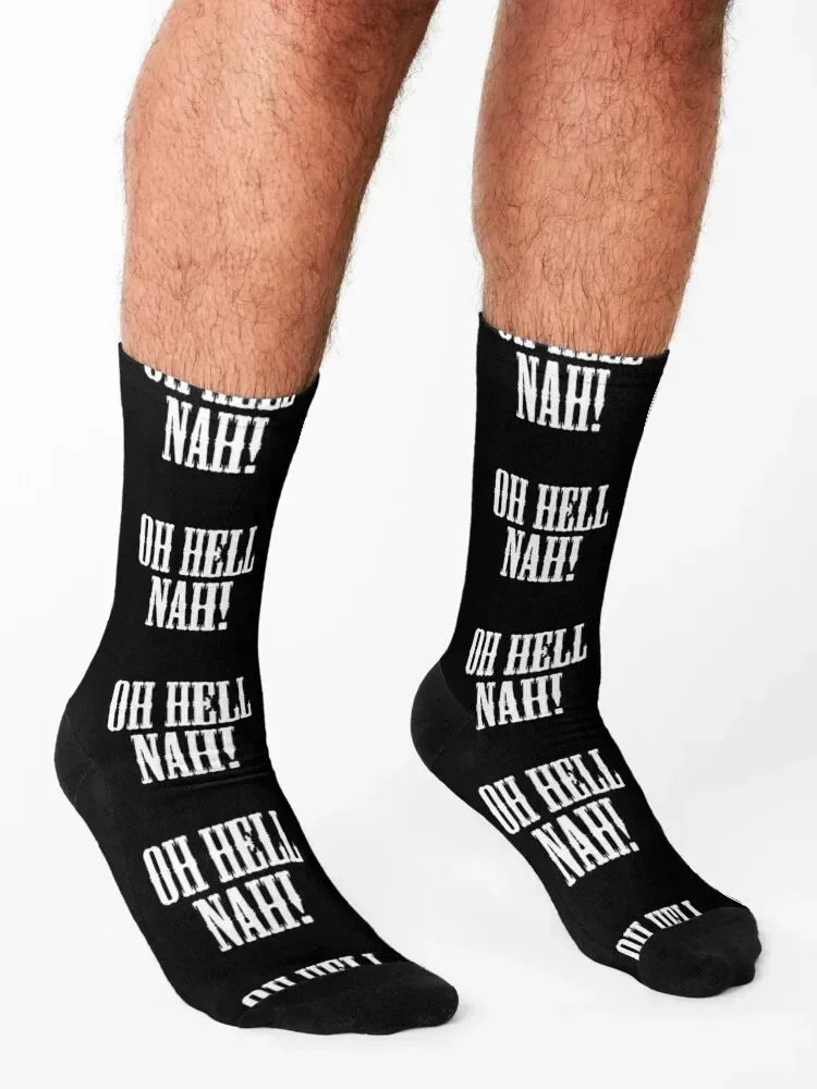 ¡OH HELL NAH! (BLANCO) Calcetines Fútbol MODA regalo de Navidad calcetín divertido Calcetines Hombre Mujer