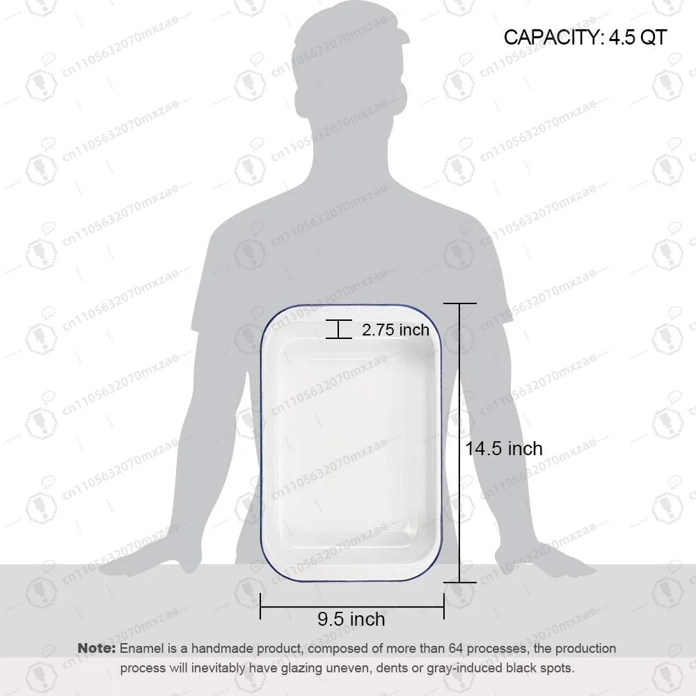 مقلاة خبز من المينا مقاس 9 × 13 بوصة مع غطاء، طبق تحميص من الفولاذ Webake للكعك واللازانيا وتخزين المواد الغذائية #4
