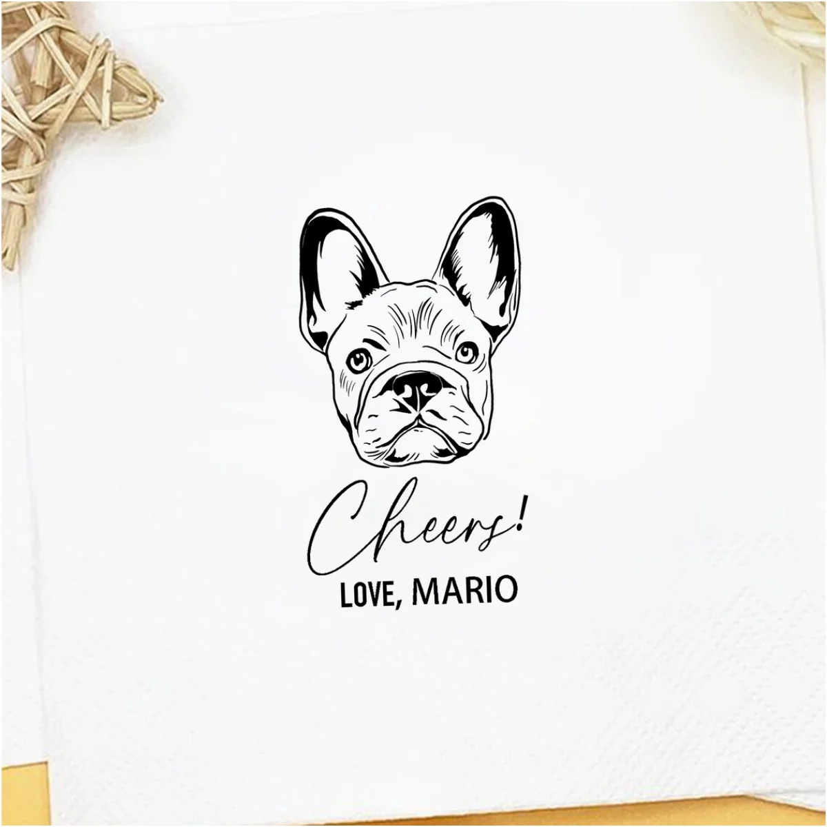 

50pcs Custom Illustrated Dog Wedding Napkins, pet napkins, Pet Sketch Napkins, Custom Pet Wedding Napkins, Personalized Napkins