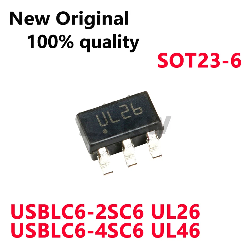 10/PCS New Original USBLC6-2SC6 USBLC62SC6 UL26 USBLC6-4SC6 UL46 SOT23-6 ESD ESD protection chip In Stock