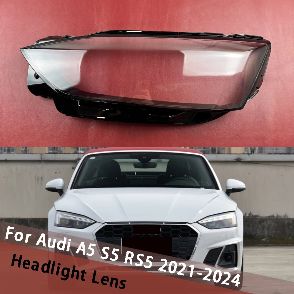 

Для Audi A5 S5 RS5 2021 2022 2023 2024 крышка фар автомобиля абажур крышка фары крышки фары стеклянный корпус линзы