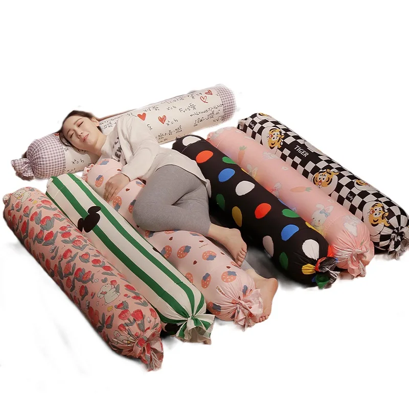 

40~180cm Cylindrical Cartoon Animal Pillow Long Sleeping Bolster Overnight Body Support Plushie Liner Washable Gift