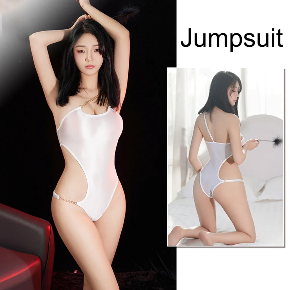 Hot Oil Shiny Badeanzug, elastischer Badeanzug, brandneuer, hochelastischer Nylongewebe, normale Kleidungslänge, ärmellos