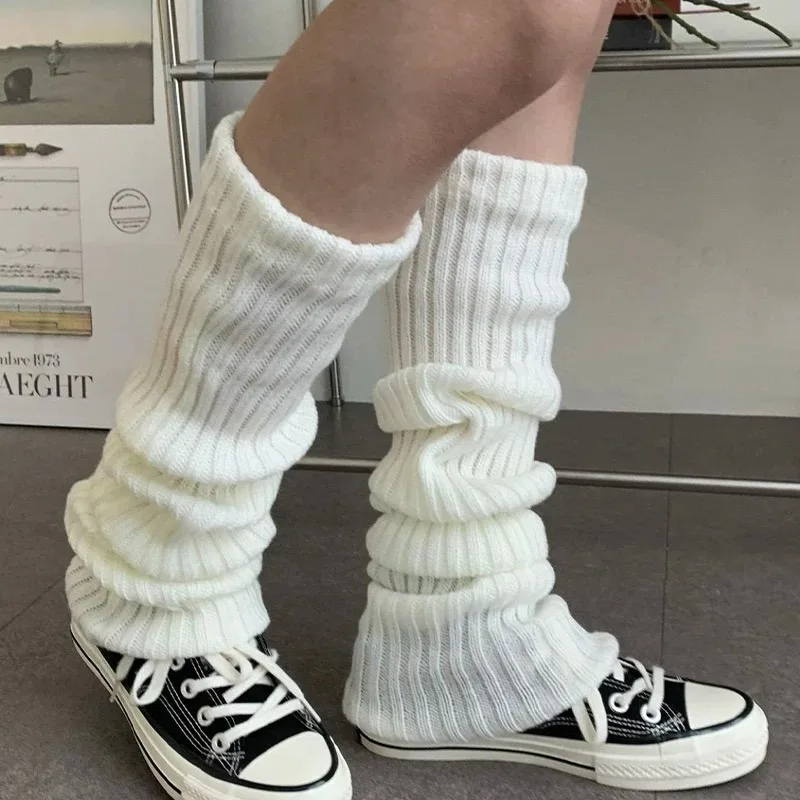 1/2Pairs اليابانية محبوك تدفئة الساق المرأة Y2K محبوك غطاء للقدم الذراع أدفأ الشتاء الكروشيه الساق يغطي التمهيد الأصفاد جوارب #2