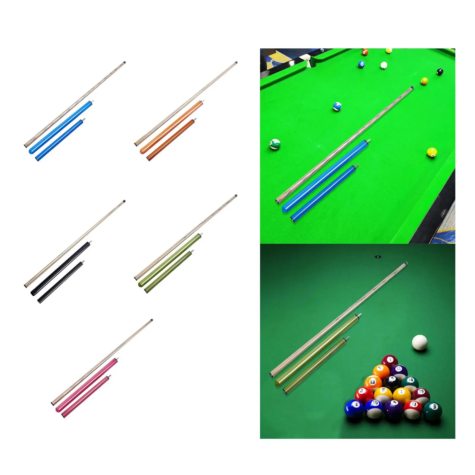 

3-Section Pool Cue for Billiards, Wooden Accessory for Home Use
