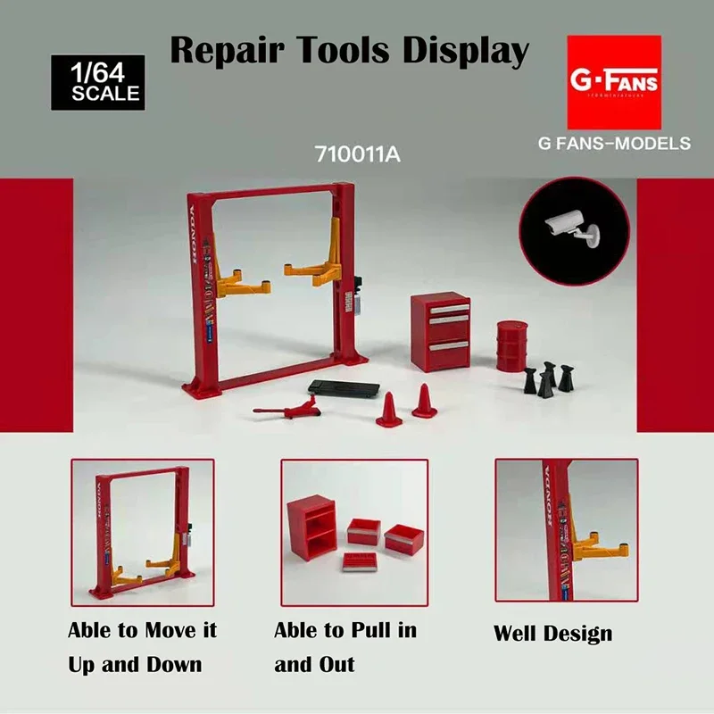 Gfans Model 1:64 Garage Repair tools Lifting Js Racing RWB