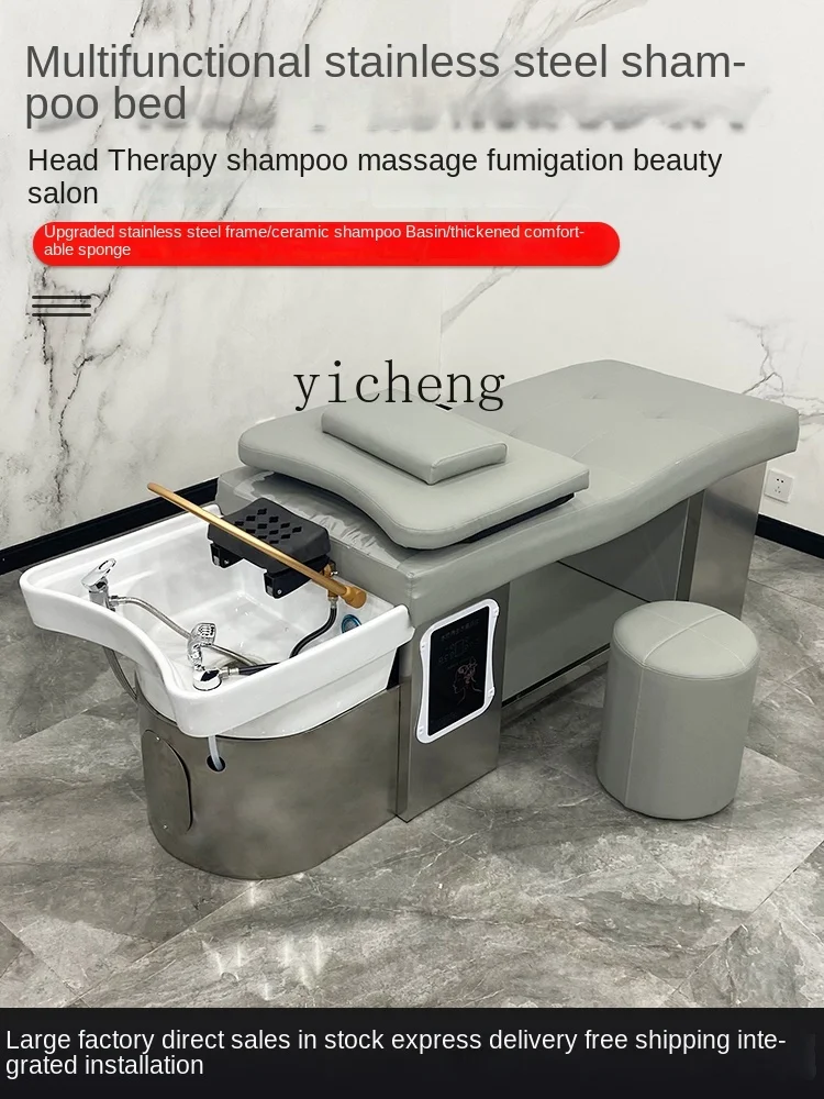 Xl Barber Shop Ceramic Basin Shampoo Chair Water Circulation Fumigation Thai Head Massage Therapy Bed