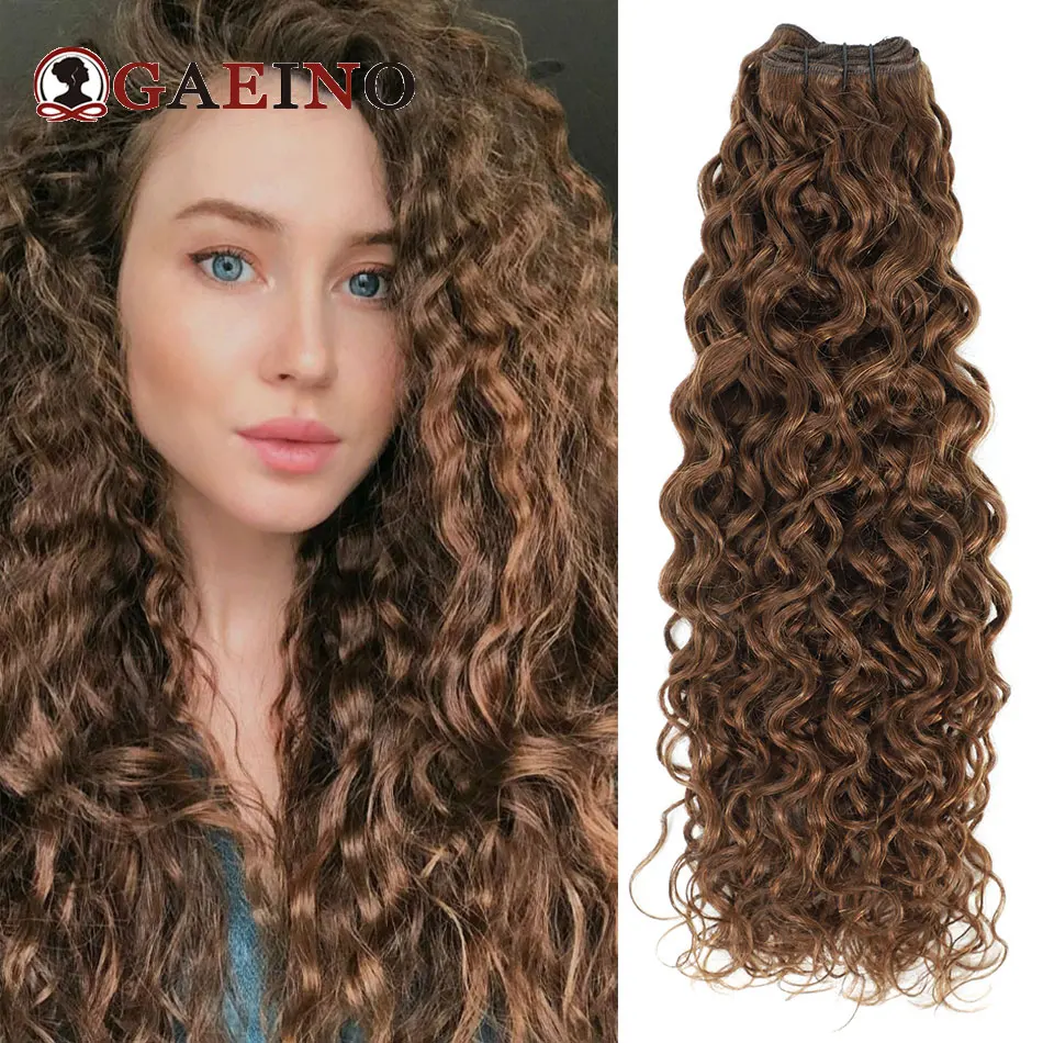 Water Wave Human Hair Weft Extensions Brazilian Curly Weave Hair Bundles Double Weft Hair Extensions Double Weft Remy Hair