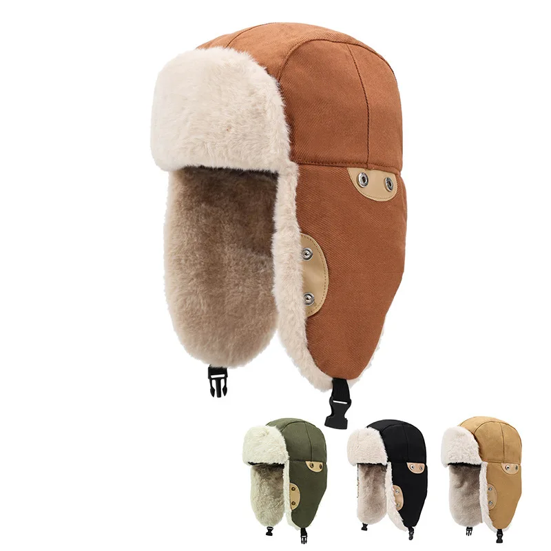 Winter Outdoor Thickened Cold-proof Thunder Hat, Male and Female Couples' Foreign-style Mask, Ski Hat, Outdoor Cycling Warm Cap