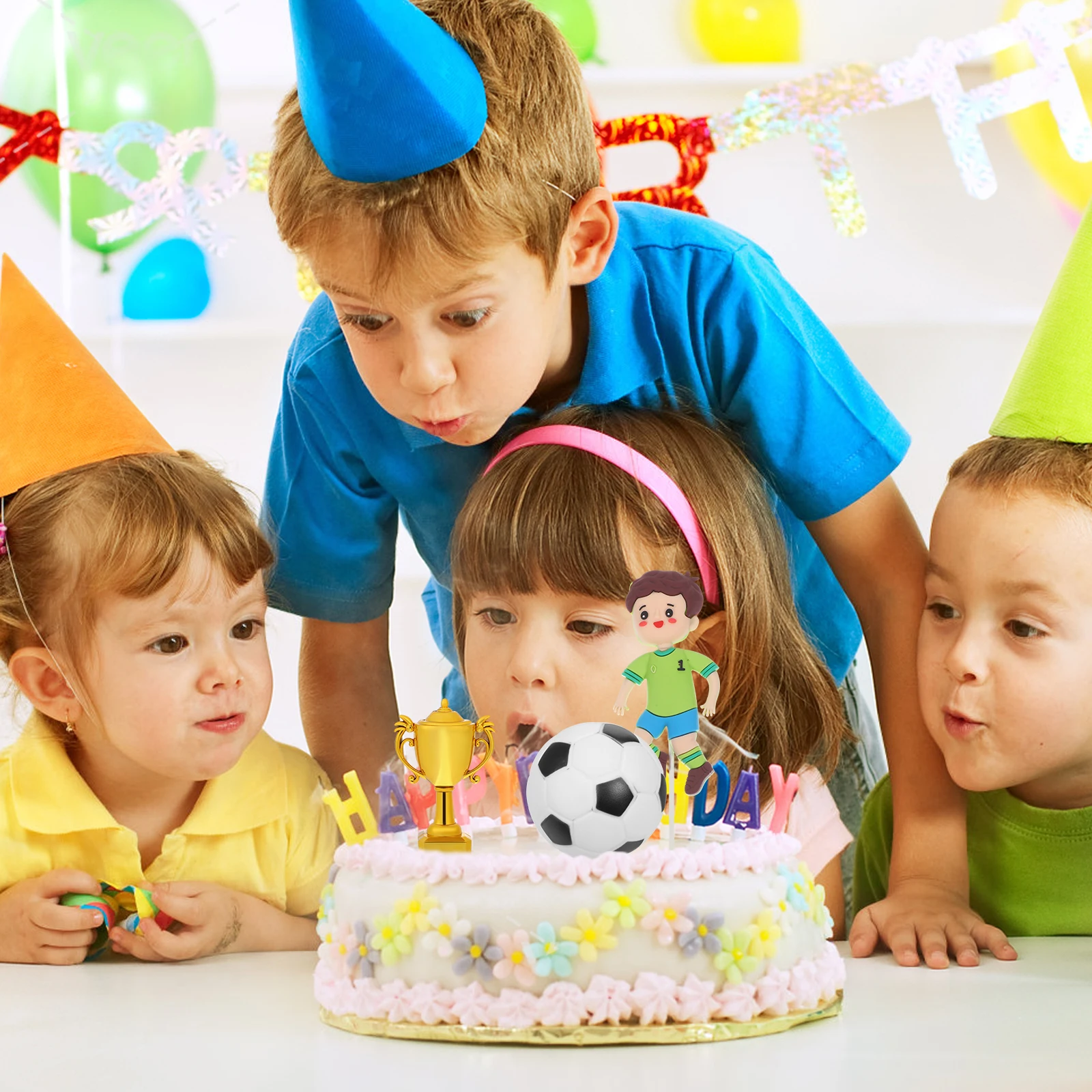 

1 Set Soccer Toppers Football Themed Birthday Decorations For s Party Supplies Trophy Cup Decor Desktop Mini Football Trophy