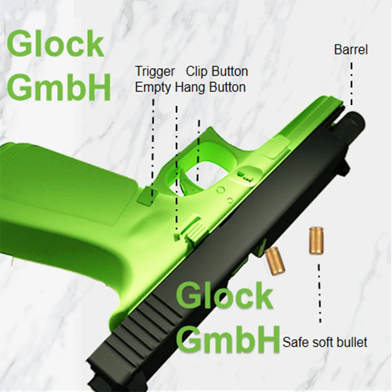 Pistolet à air comprimé à éjection automatique pour enfants, Arme de tir CS, Colt 1911, Cadeau d\'anniversaire pour garçon