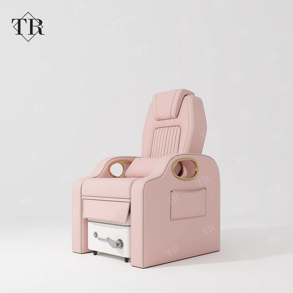 Sillón Reclinable de Masaje y Reflexología Podal Turri Luxury Dubai, Silla de Spa para Pedicura con Tazón de Cerámica Extraíble, Madera Contrachapada y Plástico para Uñas