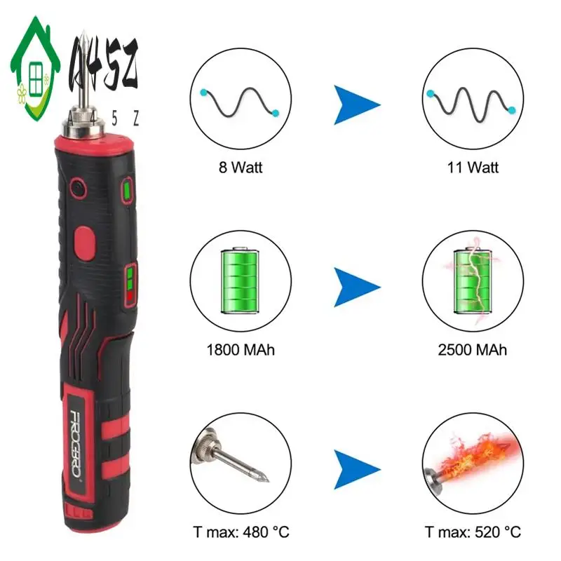 

A45Z-FROGBRO Cordless Soldering Iron Electronic Soldering Kit Professional Portable Welding Tool 1800Mah Soldering Tool