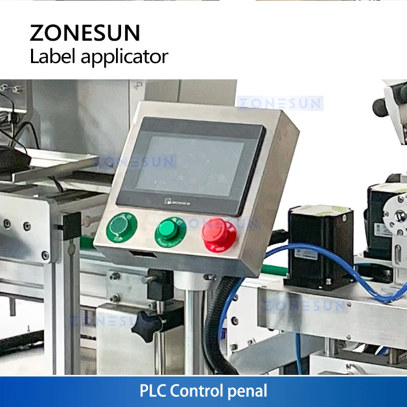 ZONESUN Automatic 3-side Flat Surfaces Corner Labeling Machine Label Applicator Plastic Box Book Sticker Equipment ZS-TB833C
