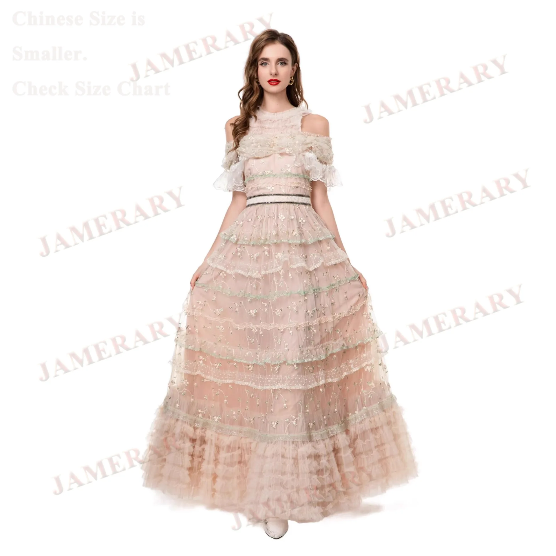 فساتين سهرة رسمية أنيقة صيفية فاخرة للنساء قطع الكتف مطرزة طويلة ماكسي فستان زفاف وردي للحفلات الراقصة