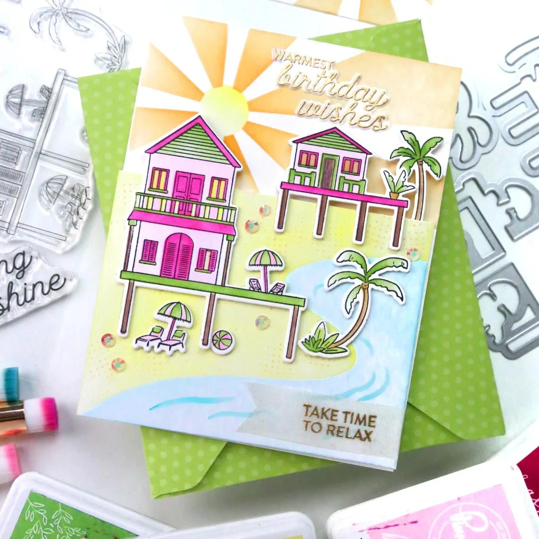 Coastal Paradise Stamps 2025 New Cutting Dies Stencil For DIY Scrapbooking Crafts Maker Photo Album Template Handmade Decoration