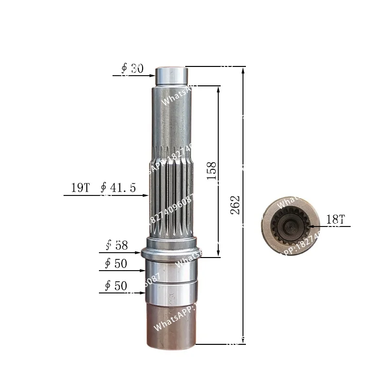 Suitable EC210D Excavator Travel Motor Gear Pump Shaft/Motor Shaft 18/19 Teeth