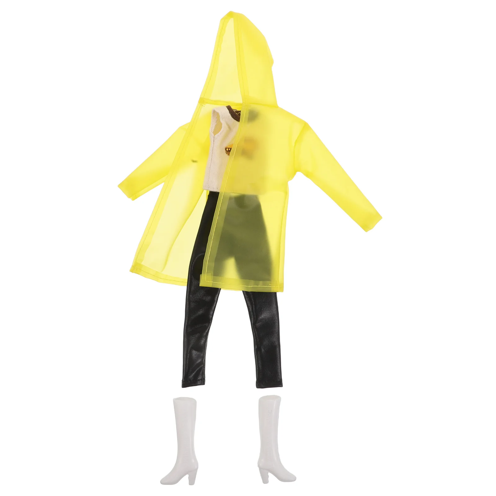 1 Juego de 1 chubasquero amarillo, Poncho impermeable de 11 pulgadas para Mini juego al aire libre, conjunto de ropa para lluvia para animales de peluche, simulación