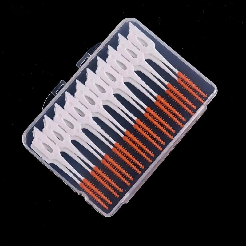 20/40/100 Pcs Silicone Interdental Brush Adaptive Interdental Brushing Gap Brush Interdental Brush Orthodontic Cleaning Brush