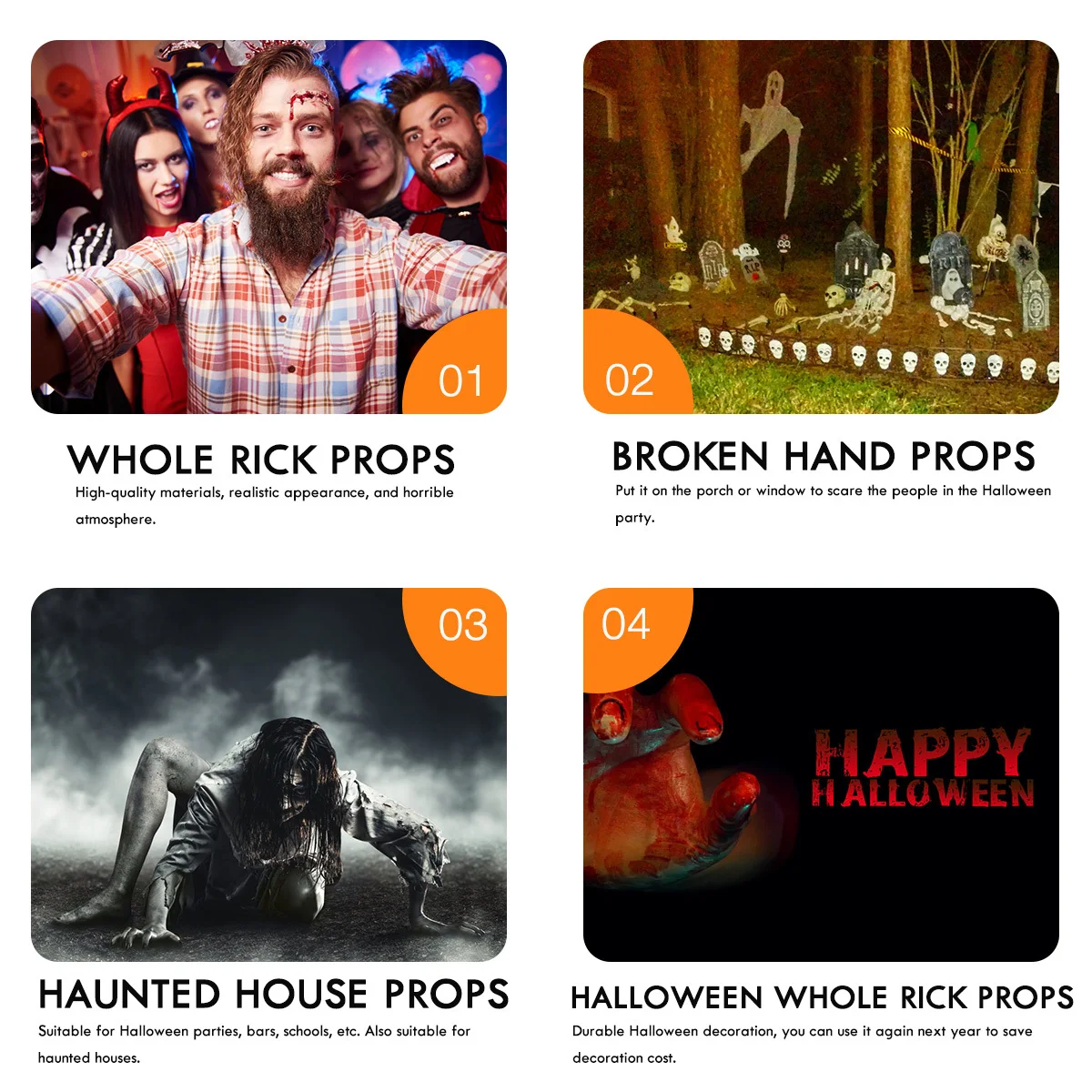 

7 pcs Hand Foot Prop Lifelike Horror Decor For Prop For Haunted House Halloween Party Haunted House Tricky Props Novelty Gag