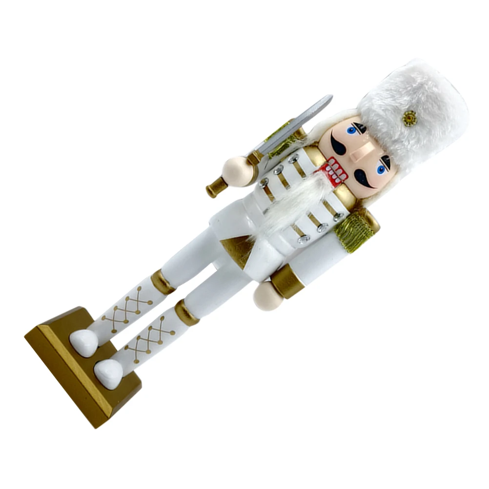 

Christmas Wooden Nutcracker Ornament Handcrafted Design Home Decor for Living Room Bedroom Shelf Display Xmas Decor