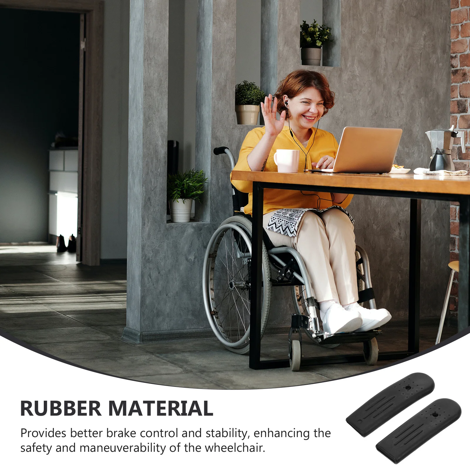 

Black Rubber Brake Handle Covers Replacement Wheelchair Brake Extension Handles Drive Accessories for Improved Control Safety