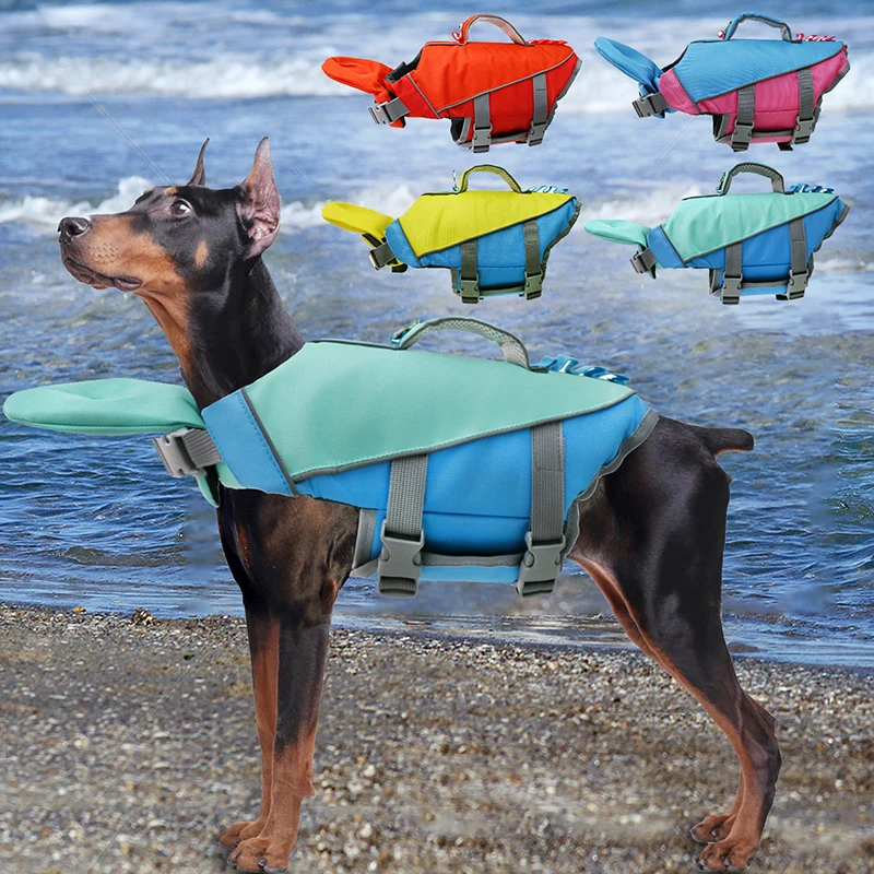 Ropa de Natación para Perros, Chaleco Salvavidas para Mascotas con Flotabilidad Mejorada, Chaleco de Seguridad con Asa para Perros Pequeños y Medianos, Disfraz de Surf para Gatos